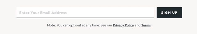 Enter your email address placeholder has fails colour contrast