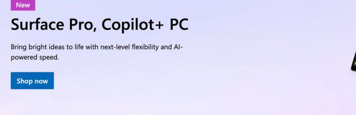 The Microsoft 12/24 homepage demonstrating a Link that is styled to look like a Button